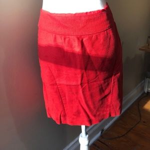 Red Knee Length Banana Republic Skirt Size 4